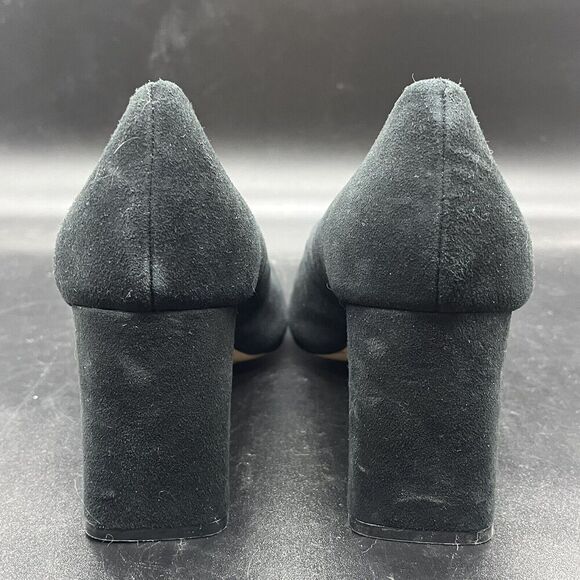 J Crew womens suede slip on classic low block heel pumps black size 8.5 - Picture 5 of 9